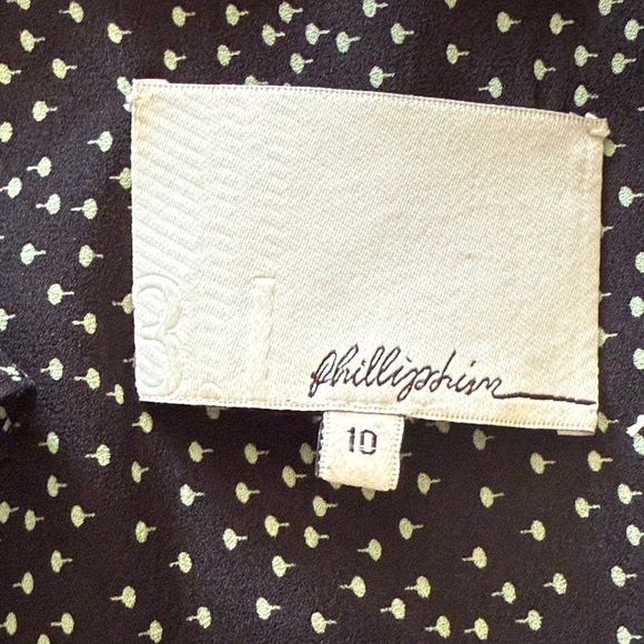 3.1 Phillip Lim sz 10 Black Cream 100% silk Patterned Dress 35” length ruffles - Picture 11 of 12